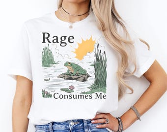 Rage Consumes Me Frog T-Shirt: Vintage Style Unisex Tee