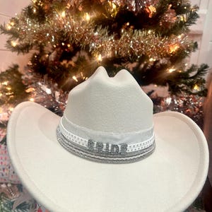 Custom Rhinestone Bride Cowboy Hat: Bride/Bachelorette Hat