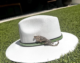 Mexican Artisan Hand Painted Floral Straw Fedora Hat Ivory Wide Brim Boho NWT Mexican Artisan Hand Painted Floral Straw Fedora Hat... | Depop main image 4