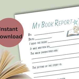 Book Report - Printable Book Report Worksheet for Kids - For Various Elementary Grade Levels - Teacher&#39;s Resource - Homeschool Printable