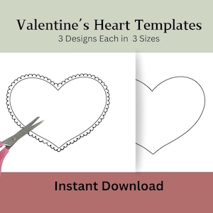 Printable Valentine&#39;s Day Hearts PDF - Arts and Crafts - Heart Templates - Hearts Outlines for kids