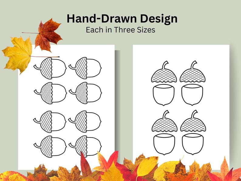 Printable Acorn Template: Autumn Coloring Page (PDF) Fall Crafts ...