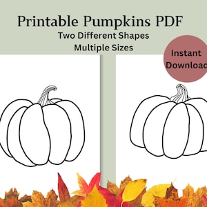 Printable Pumpkin PDF - Arts and Crafts for Kids - Fall, Thanksgiving Coloring -Prek, Kindergarten, Homeschool, Classroom, Art