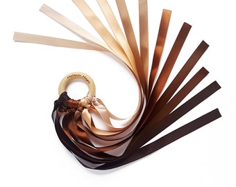 Melanin Magic Ribbon Wand, Diverse Skin Tones, Montessori Toy