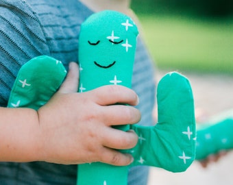 Cactus Baby Rattle – Organic Teething Toy, Crinkle Sensory Toy