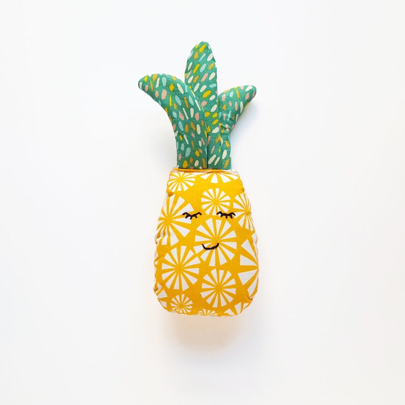 Organic Baby Rattle, Pineapple Baby Gift, Heirloom Baby Toy, Pineapple Rattle, Pineapple Gift Idea, Baby Shower gift, Sensory Baby Toy image 2