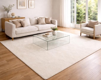 Handgetufteter Wollteppich aus Wolle im skandinavischen Stil für Wohnzimmer