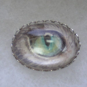 Custom Pet Eye Miniature Hand-Painted, Original Painting Personalized Brooch or Necklace