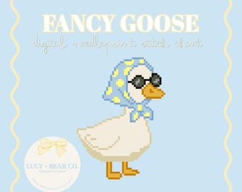 Fancy Goose-naaldpuntsteekkaart - Directe digitale pdf-download