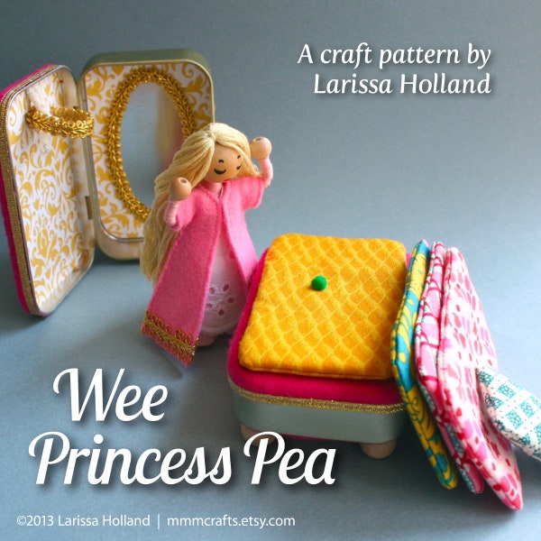 Wee Princess Pea PDF pattern for a purse-sized fairy tale playset