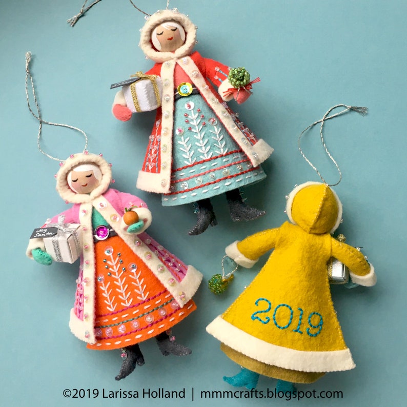 Mrs. Claus PDF pattern a hand sewn wool felt ornament image 4