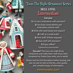 Paquete de patrones en PDF de Twas The Night 1-3 para adornos navideños de fieltro de lana cosidos a mano imagen 7