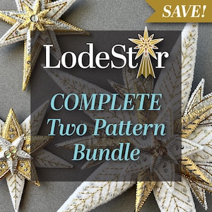 Paquete de patrones COMPLETO de la serie LodeStar para adornos, copas y variaciones de árbol de Navidad de fieltro de lana cosidos a mano