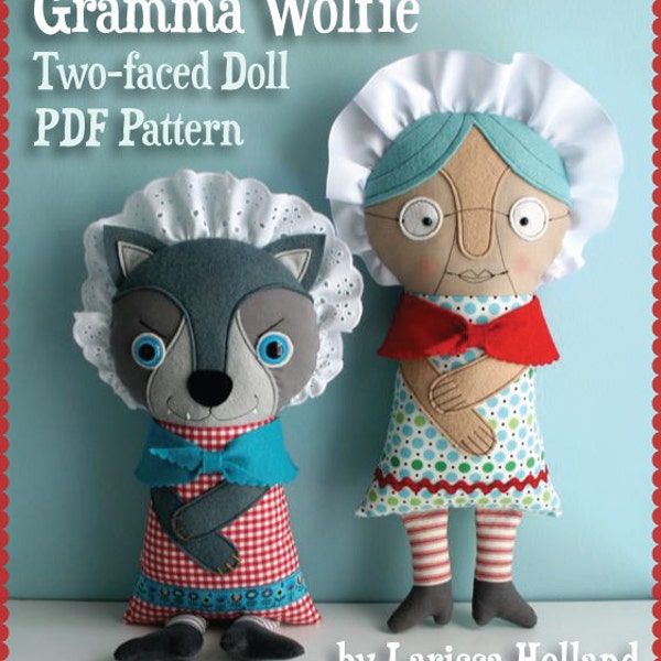 Modèle PDF de poupée à deux visages Gramma Wolfie
