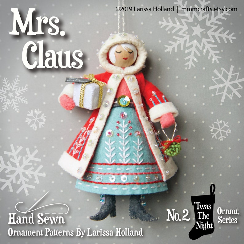 Twas The Night 1-3 PDF Pattern Bundle: Santa Claus, Mrs. Claus, and Little Elves image 3