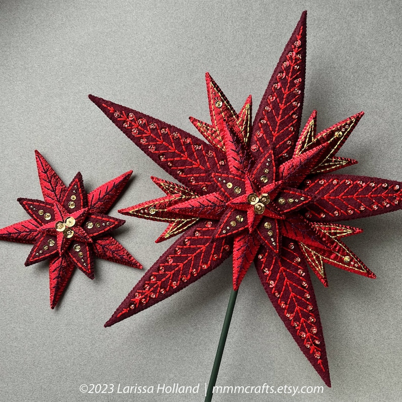 LodeStar Tree Topper PDF pattern, a hand sewn wool felt Christmas star image 8