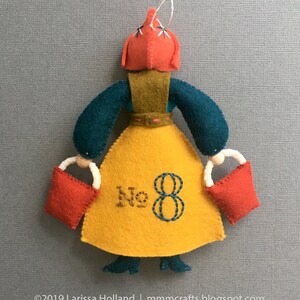 Maid a-Milking PDF pattern for a hand sewn wool felt ornament image 7