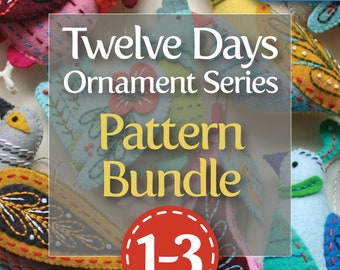Twelve Days Series 1-3 PDF Pattern Bundle: Partridge & Pear, Turtle Dove and French Hen