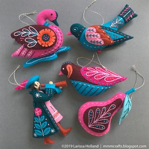 Twelve Days Series COMPLETE 1-12 PDF Pattern Bundle: A discounted set of hand sewn wool felt Christmas ornament patterns plus bonus content! image 6