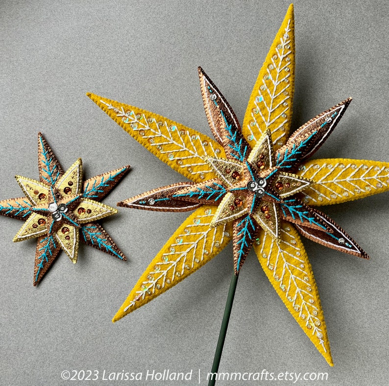 LodeStar Tree Topper PDF pattern, a hand sewn wool felt Christmas star image 7