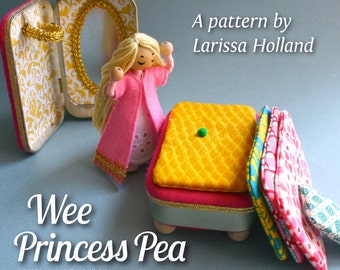 Wee Princess Pea PDF pattern for a purse-sized fairy tale playset