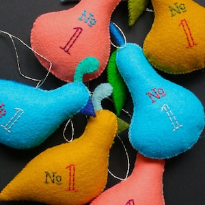 Partridge & Pear PDF pattern for a hand sewn wool felt ornament set image 4