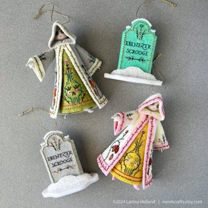 Ghost of Christmas Yet To Come PDF pattern, a hand sewn wool felt ornament, Ebenezer Ornament Series No. 5 image 5