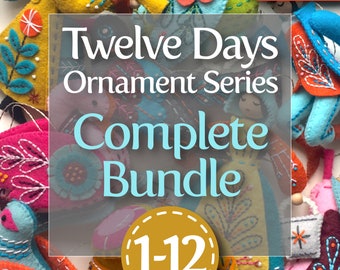 Lot de 1-12 motifs PDF complets de la série Twelve Days : un lot à prix réduit des douze motifs plus du matériel en prime !