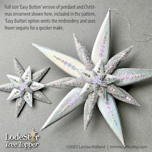 LodeStar Tree Topper PDF pattern, a hand sewn wool felt Christmas star image 9