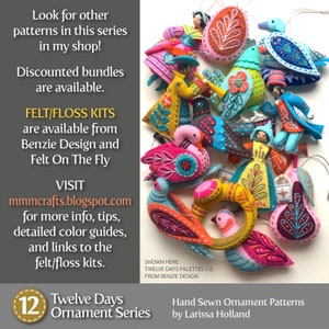 French Hen PDF pattern for a hand sewn wool felt ornament image 9