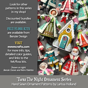 Paquete de patrones en PDF de Twas The Night 1-3 para adornos navideños de fieltro de lana cosidos a mano imagen 9