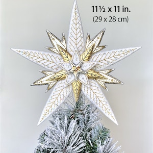 LodeStar Tree Topper PDF pattern, a hand sewn wool felt Christmas star image 3