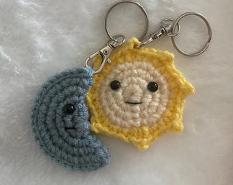 Portachiavi Y2K Sole Luna Stelle Con Perline Di Cristallo – Stile Boho Hippie, Fatto A Mano, Regalo Unico