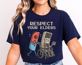 Camiseta retro de gamer - Regalo para abuelo - Camiseta divertida de videojuegos de la vieja escuela para hombre