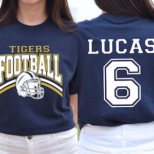 Custom Football Team Name & Number Shirt Football Mom Shirt Football Team Shirt Game Day Shirt Gift for Mom High School Football Cheer Shirt