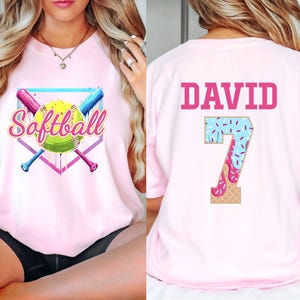 Personalized Softball Drip Mama Shirt, Custom Softball jersey, Softball Sister Shirt, Team Mom T Shirt, ice cream drip tee,Mother&#39;s Day Gift