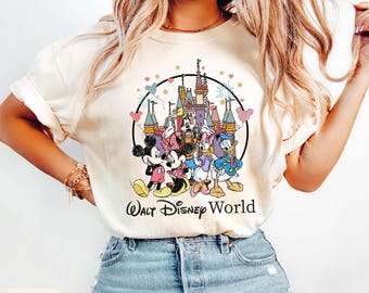 Comfort Colors®Retro Walt Disneyworld Shirt,Mickey And Friends Shirt,Vintage Disneyworld Shirt,Disney 2025 Trip Shirt,Disney Family Trip Tee