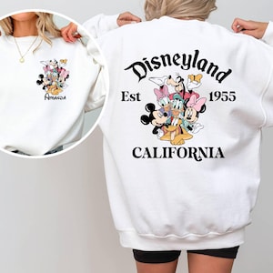 Personalized Disneyland California Sweatshirt, Custom Disneyland Est. 1955 Sweater Disney Family Mickey and Friends Disney Trip 2025 Sweat