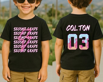 Personalized Drip Back to School Kids Shirt, Custom Kid Name Shirt, Kindergarten Shirt,First Grade Tee,1st day of school Tee,School Clothing
