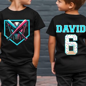 Personalized Baseball Shirt for Boy, Custom Kid Baseball Drip Shirt, Bulk Team Gift, Ice Cream Drip Tee, Baseball TShirt, Easter Basket Gift