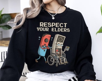 Sudadera retro de gamer - Regalo para el abuelo - Sudadera divertida de videojuegos de la vieja escuela para hombre - Sudadera acogedora