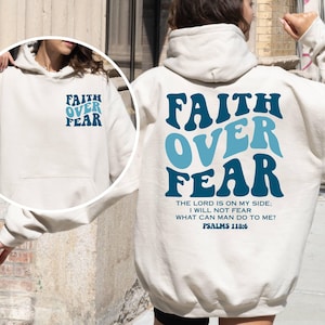 Faith Over Fear Christian Hoodie,Aesthetic Christian Noel Hoodie,Trendy Religious Hoodie,Jesus Christmas Hoodie,Church Hoodie,Baptism Hoodie