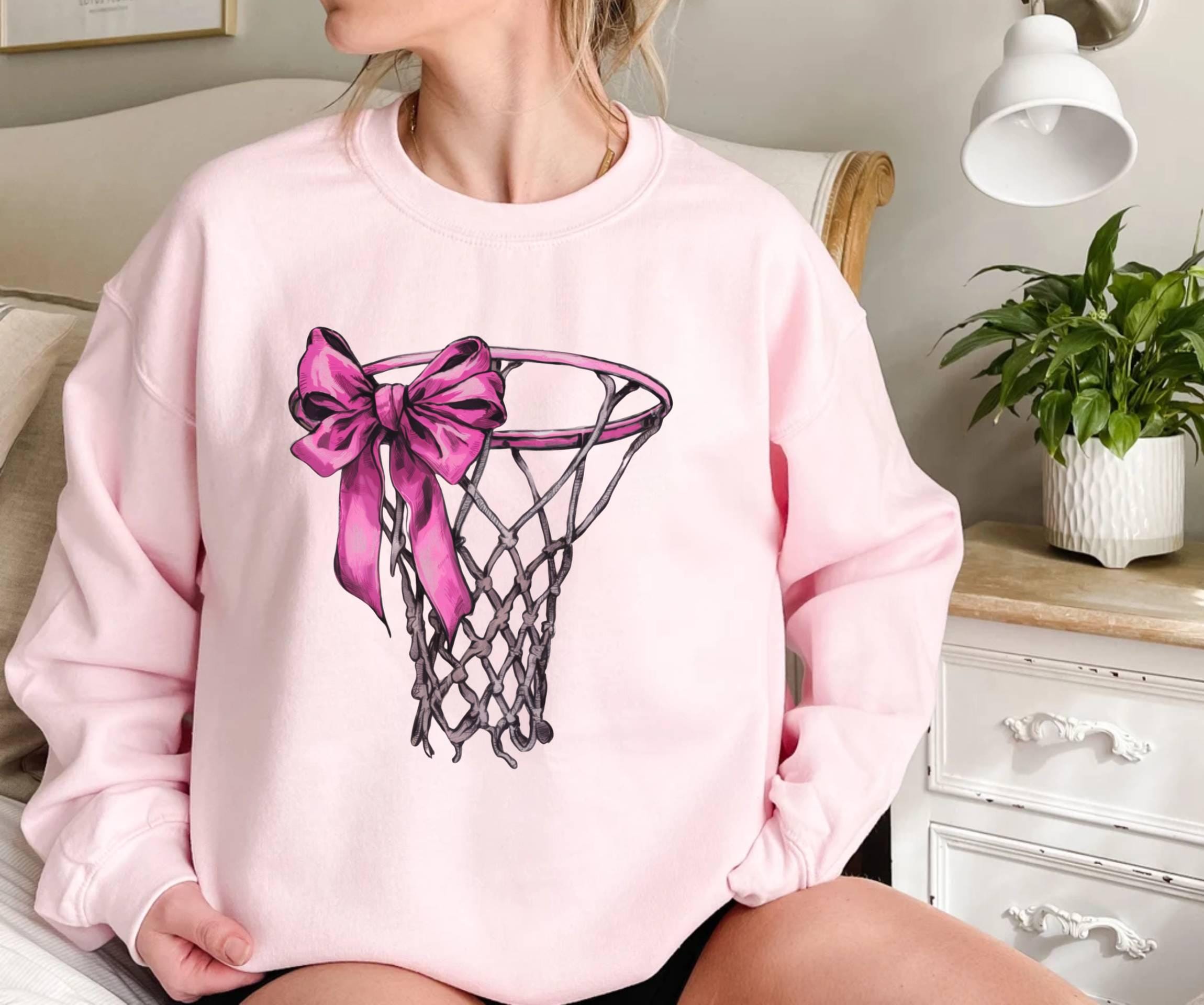 Personalized Basketball Sweatshirt, Basketball Mom Sweatshirt, Basketball Bow Sweatshirt, Sport Mom Gift, Basketball Lover Gift Game Day