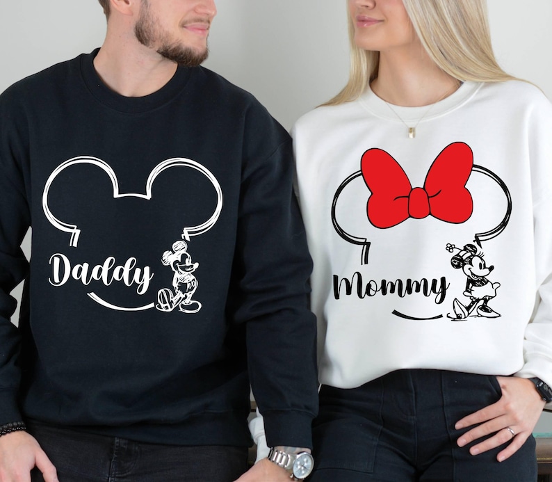 Custom Name Disney Family Matching Trip Sweatshirt, Mickey Minnie Sweater,Disney Mickey and Minnie Birthday Family Sweat,Disneyland Birthday bild 1
