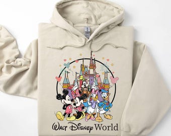 Retro Walt Disneyworld Hoodie, Mickey And Friends Hoodie,Vintage Disneyworld Hoodie,Disney 2025 Trip Hoodie,Disney Family Trip Disney Epcot