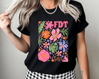 Subtle Anti Trump Protest Shirt, Anti Trump Gift Subtle F*ck Trump Flower Shirt Gift for Democrat Feminist T-shirt Political Protest Tee