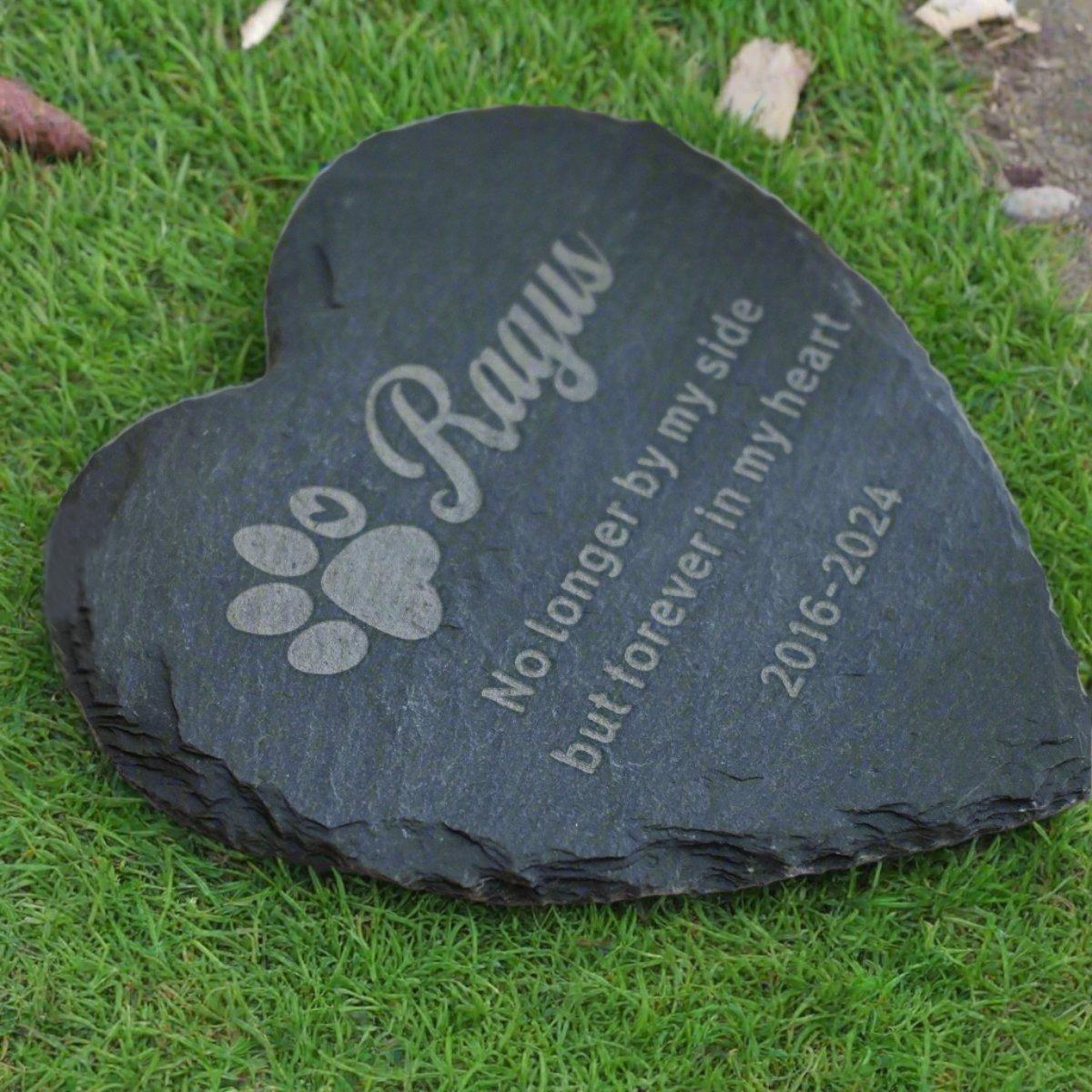 Custom Pet Memorial Stone Heart Shape, Personalized Engraved Stone Dog ...