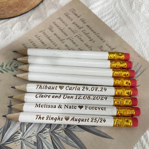 Wedding Favors Pencils ,Personalized Engraved Favors , Rustic Wedding Wooden Favors Ideas Bags ,Pencils Personalized,Mini Pencils