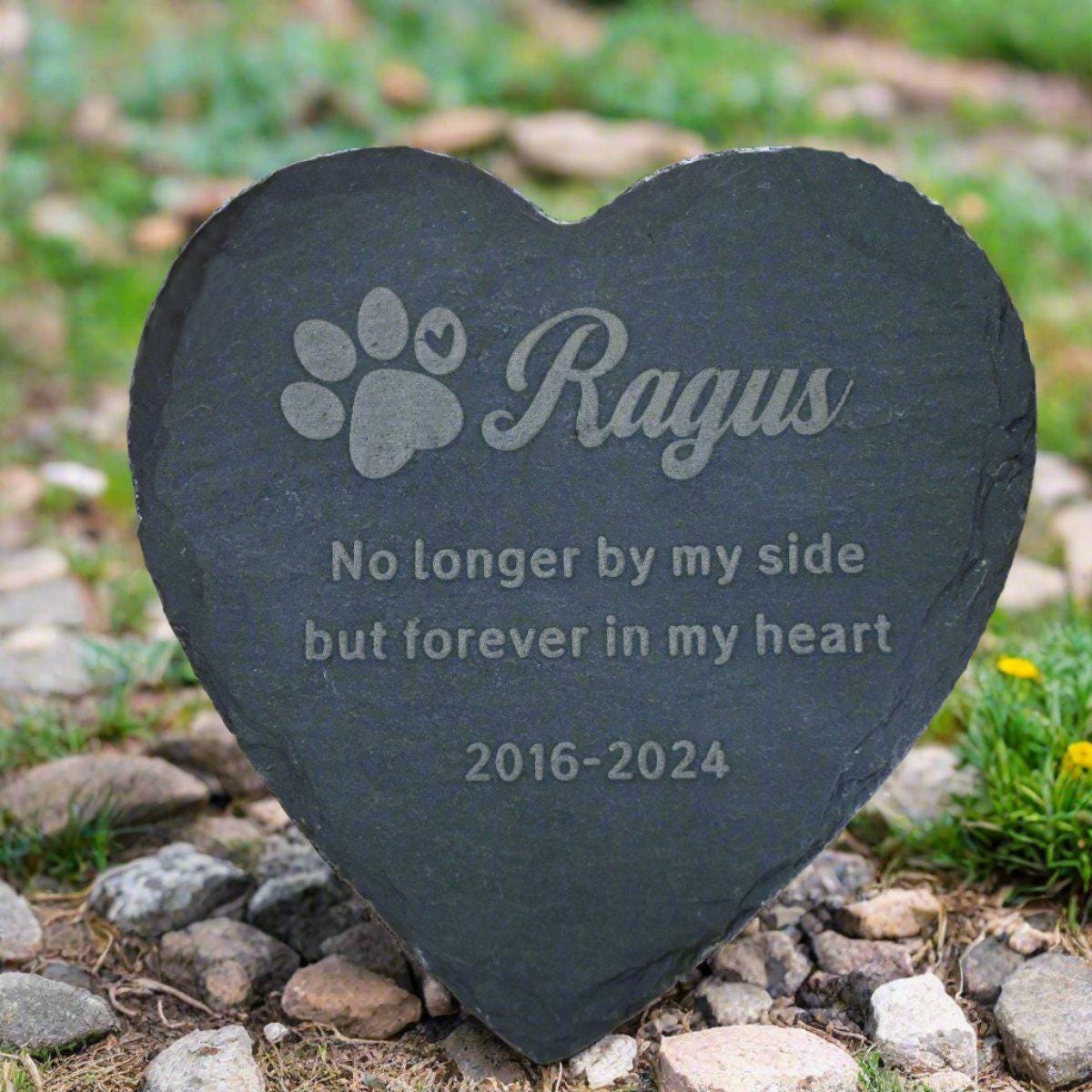 Custom Pet Memorial Stone Heart Shape, Personalized Engraved Stone Dog ...