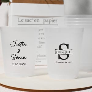 Tazze da matrimonio personalizzate da 12oz e 16oz, Tazze da festa personalizzate, Tazze antirottura, Tazze per brindisi nuziali, Tazze da bar per ricevimenti, Tazze con monogramma